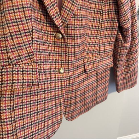 Talbots Pink Plaid Wool Blend Blazer Jacket 14 - Picture 8 of 11